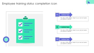 Employee Training Status Completion Icon Template PDF