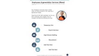 Employees Augmentation Services Offered One Pager Sample Example Document