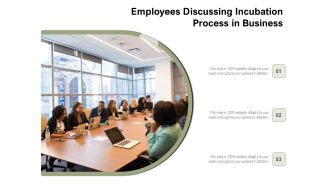 Employees Discussing Incubation Process In Business Ppt PowerPoint Presentation Slides Influencers PDF