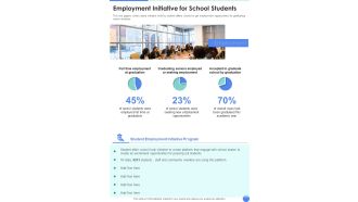Employment Initiative For School Students One Pager Documents