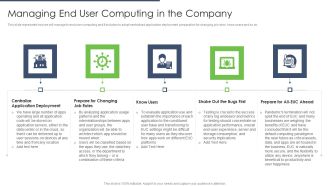 End User Computing Managing End User Computing In The Company Infographics PDF