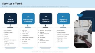 Engineering Services Company Report Services Offered Ppt PowerPoint Presentation Gallery Display PDF