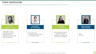 Engineering Solutions Company Detail Client Testimonials Ideas PDF