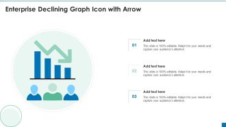 Enterprise Declining Graph Icon With Arrow Slide Ppt PowerPoint Presentation Portfolio Designs Download PDF