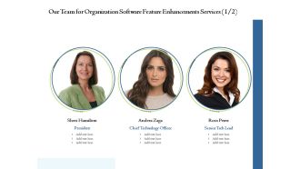 Enterprise Software Development Service Our Team For Organization Software Feature Enhancements Background PDF