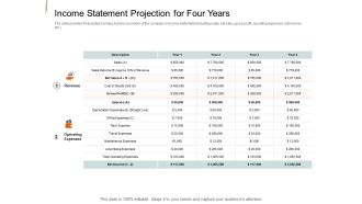 Equity Crowd Investing Income Statement Projection For Four Years Sample PDF