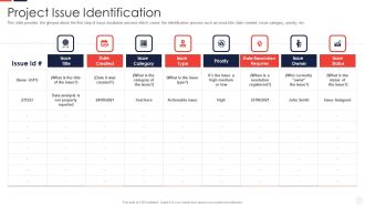 Escalation Administration System Project Issue Identification Microsoft PDF