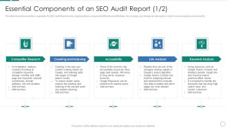 Essential Components Of An SEO Audit Report Ppt Slides Designs PDF