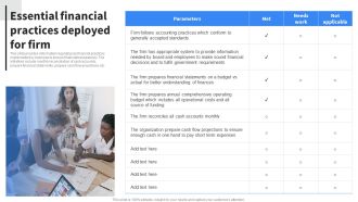 Essential Financial Practices Deployed For Firm Inspiration PDF