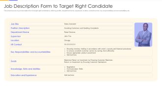 Establishing Social Media Hiring Plan Job Description Form To Target Right Candidate Brochure PDF