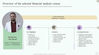 Estimating Business Overall Overview Of The Selected Financial Analysis Course Designs PDF