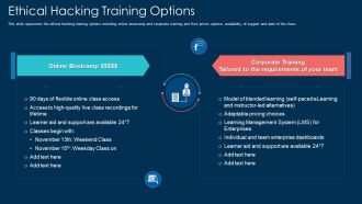 Ethical Hacking Training Options Ppt Professional Gallery PDF