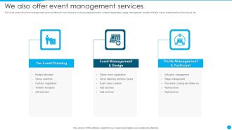 Event Management Firm Overview We Also Offer Event Management Services Formats PDF