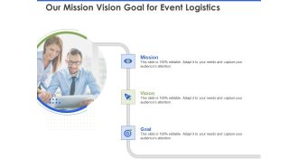 Event Management Services Our Mission Vision Goal For Event Logistics Ppt PowerPoint Presentation Show Example Topics PDF
