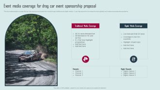 Event Media Coverage For Drag Car Event Sponsorship Proposal Brochure PDF