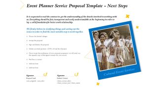 Event Planner Service Proposal Template Next Steps Ppt Professional Visual Aids PDF