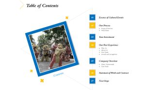 Event Planner Service Proposal Template Table Of Contents Ppt Pictures Slides PDF