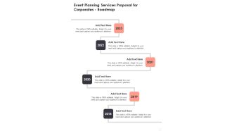 Event Planning Services Proposal For Corporates Roadmap One Pager Sample Example Document
