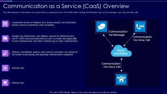 Everything As A Service Xaas For Cloud Computing IT Communication As A Service Caas Overview Background PDF
