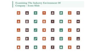 Examining The Industry Environment Of Company Icons Slide Ppt Infographics Design Inspiration PDF