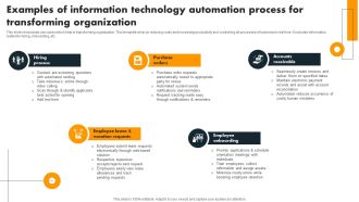 Examples Of Information Technology Automation Process For Transforming Organization Brochure PDF