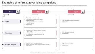 Examples Of Referral Advertising Campaigns Rules PDF