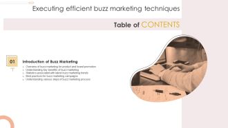 Executing Efficient Buzz Marketing Techniques Table Of Contents Professional PDF