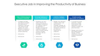 Executive Job In Improving The Productivity Of Business Ppt PowerPoint Presentation Gallery Graphics Design PDF
