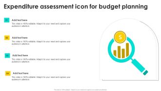 Expenditure Assessment Icon For Budget Planning Topics PDF