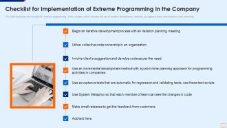 Extreme Programming Methodology IT Checklist For Implementation Of Extreme Diagrams PDF