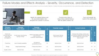 FMEA To Determine Potential Failure Modes And Effects Analysis Severity Occurrence Rules PDF