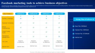 Facebook Marketing Tools To Achieve Business Objectives Ppt PowerPoint Presentation File Gallery PDF