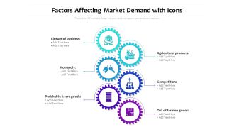Factors Affecting Market Demand With Icons Ppt PowerPoint Presentation Gallery Icon PDF
