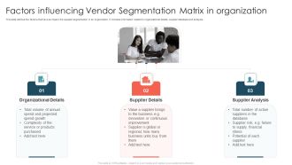 Factors Influencing Vendor Segmentation Matrix In Organization Ppt Portfolio Show PDF