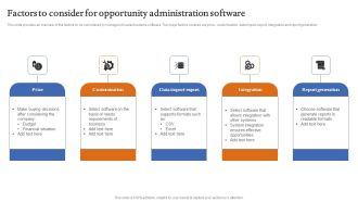 Factors To Consider For Opportunity Administration Software Elements PDF