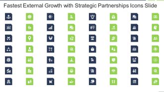 Fastest External Growth With Strategic Partnerships Icons Slide Background PDF
