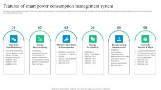 Features Of Smart Power Consumption Management System Graphics PDF