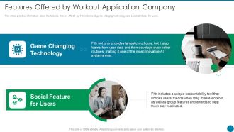 Features Offered By Workout Application Company Ppt PowerPoint Presentation Inspiration Visual Aids PDF
