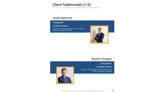 Film And Broadcasting Proposal Client Testimonials One Pager Sample Example Document