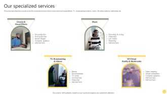 Film Making Firm Profile Our Specialized Services Ppt PowerPoint Presentation File Mockup PDF