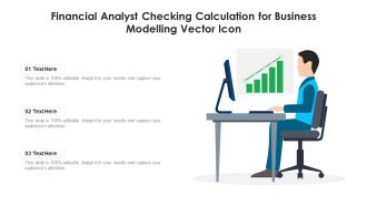 Financial Analyst Checking Calculation For Business Modelling Vector Icon Designs PDF