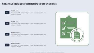 Financial Budget Restructure Icon Checklist Themes PDF