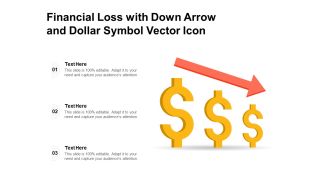 Financial Loss With Down Arrow And Dollar Symbol Vector Icon Ppt PowerPoint Presentation File Picture PDF