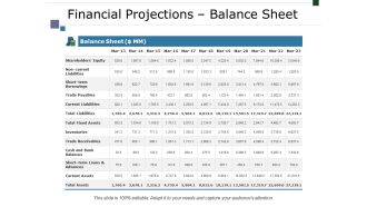 Financial Projections Balance Sheet Ppt PowerPoint Presentation Gallery File Formats