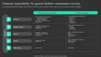 Financial Responsibility For General Facilities Maintenance Services Introduction PDF