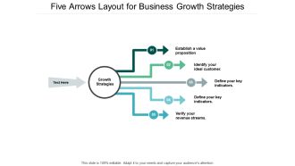 Five Arrows Layout For Business Growth Strategies Ppt PowerPoint Presentation Infographic Template Samples