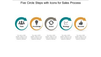 Five Circle Steps With Icons For Sales Process Ppt Powerpoint Presentation Infographic Template Backgrounds