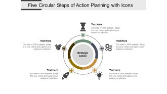 Five Circular Steps Of Action Planning With Icons Ppt PowerPoint Presentation Visual Aids Styles