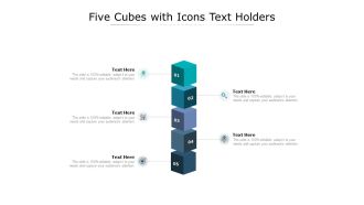 Five Cubes With Icons Text Holders Ppt PowerPoint Presentation Inspiration Gallery