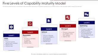 Five Levels Of Capability Maturity Model Ppt PowerPoint Presentation File Visual Aids PDF